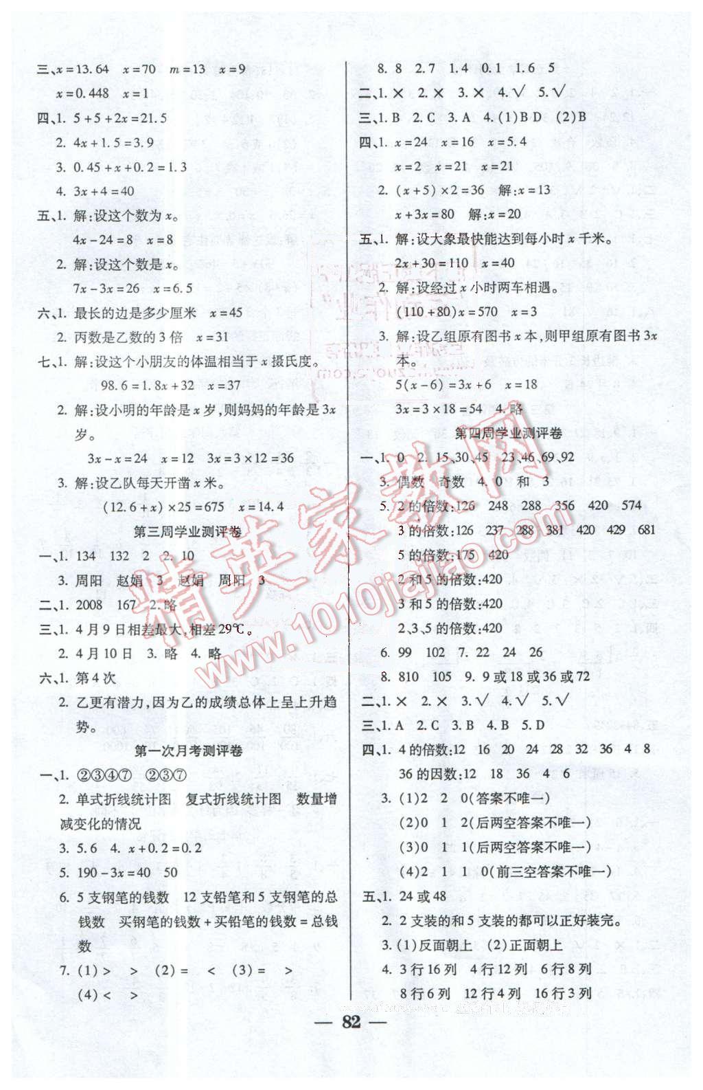 2016年手拉手全優(yōu)練考卷五年級數(shù)學下冊蘇教版 第2頁