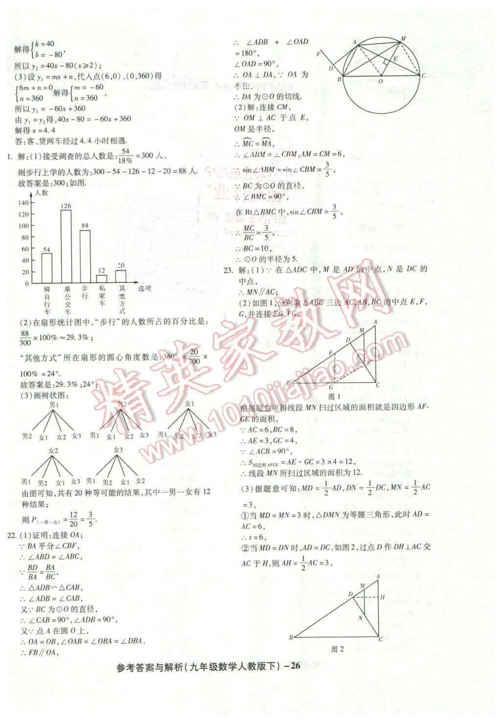 2016年練考通全優(yōu)卷九年級數(shù)學(xué)下冊人教版 第26頁