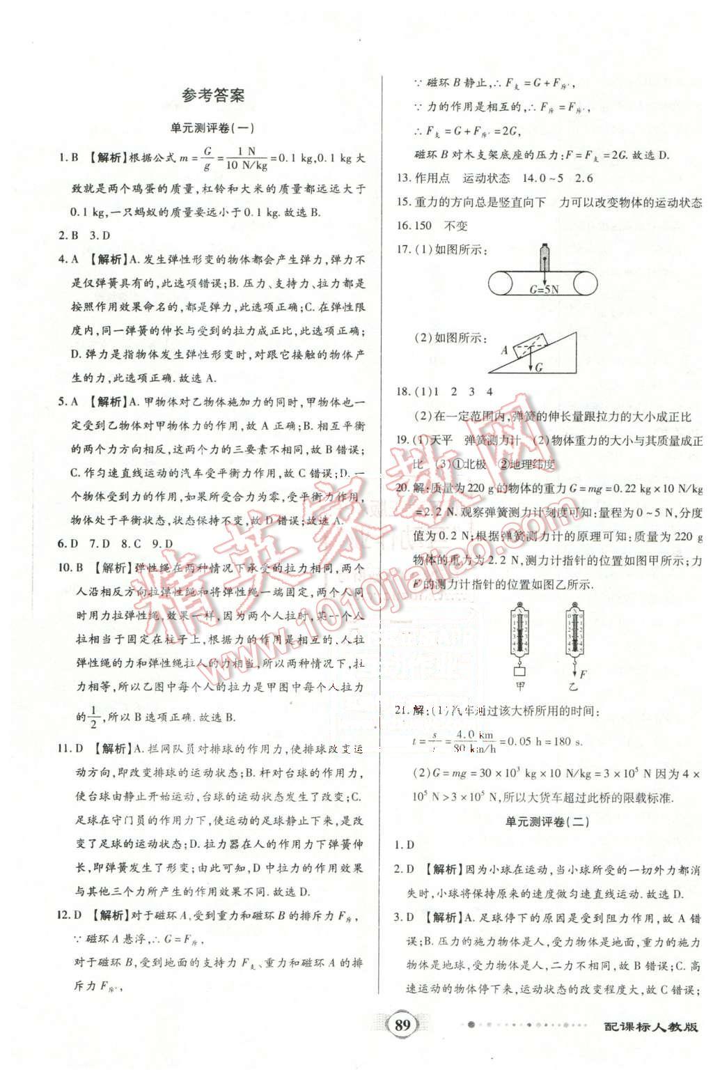 2016年全程優(yōu)選卷八年級物理下冊人教版 第1頁