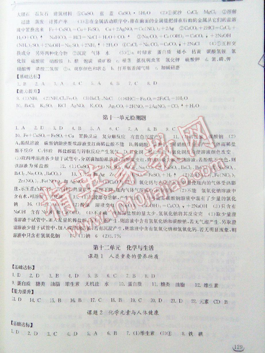 2014年長江作業(yè)本同步練習(xí)冊(cè)九年級(jí)化學(xué)下冊(cè)人教版 第26頁