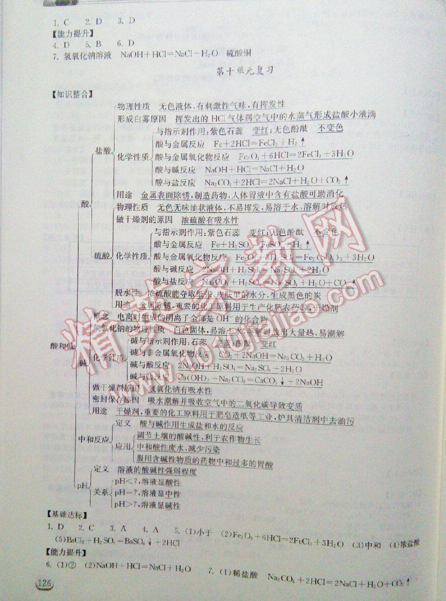 2014年长江作业本同步练习册九年级化学下册人教版 第23页