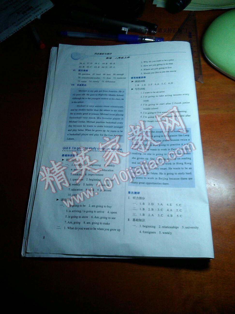 2014年人教金學(xué)典同步解析與測評八年級英語上冊人教版 第43頁