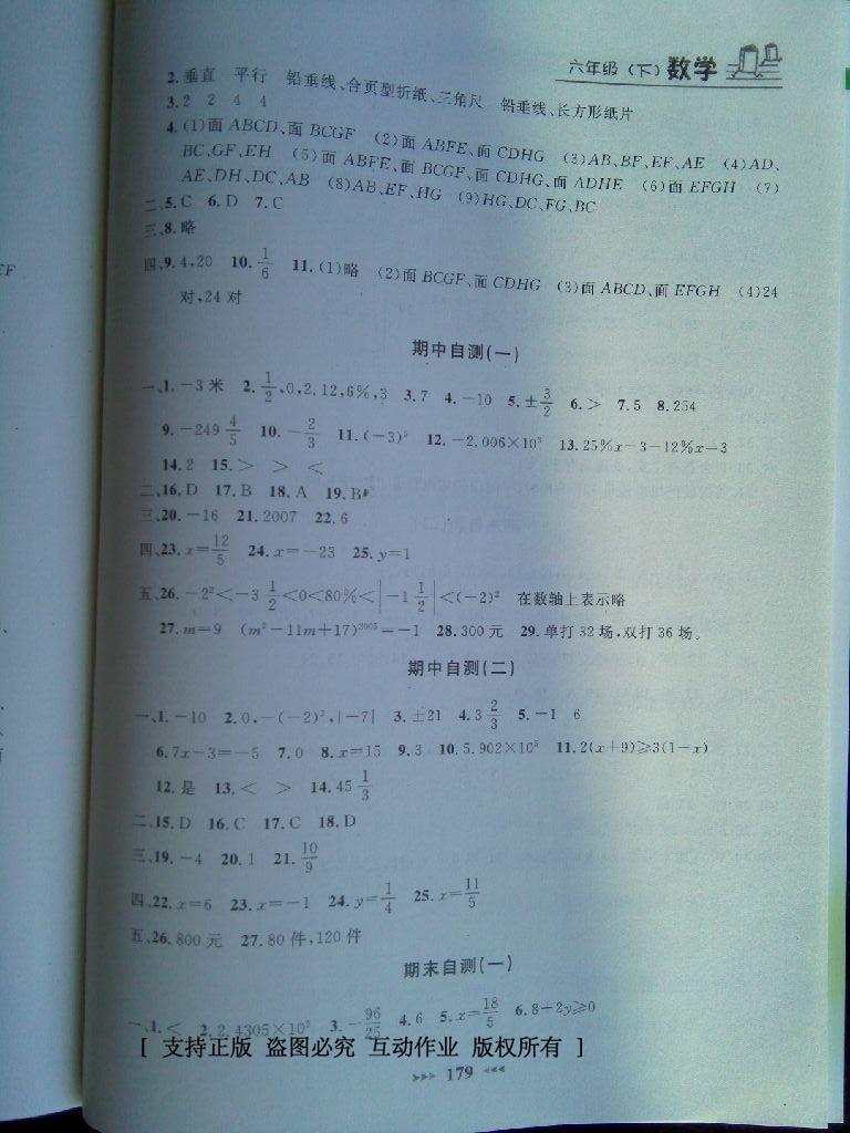 2015年鐘書金牌課課練六年級數(shù)學下冊 第31頁