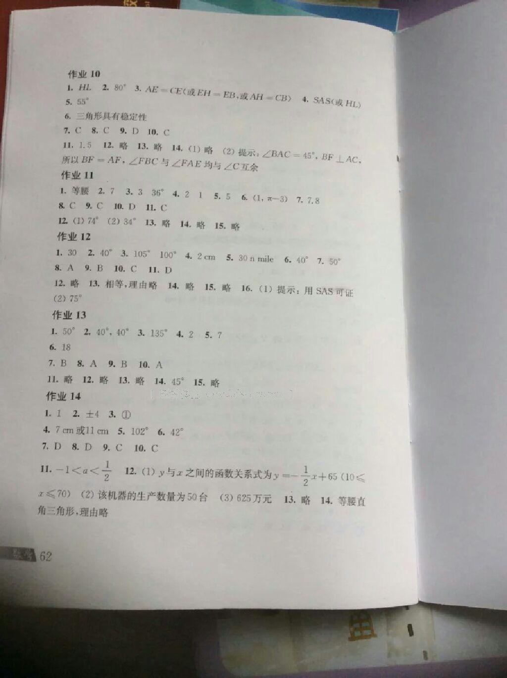 数学寒假作业八年级沪科版上海科学技术出版社 第20页