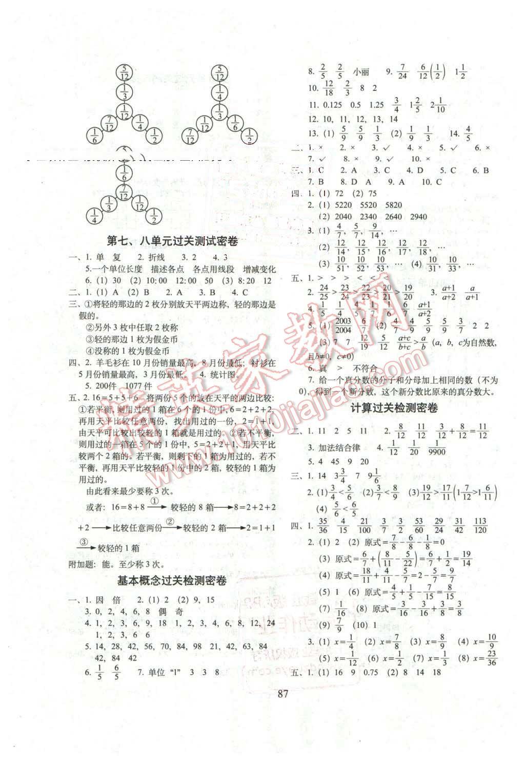 2016年期末沖刺100分完全試卷五年級數(shù)學(xué)下冊人教版 第3頁