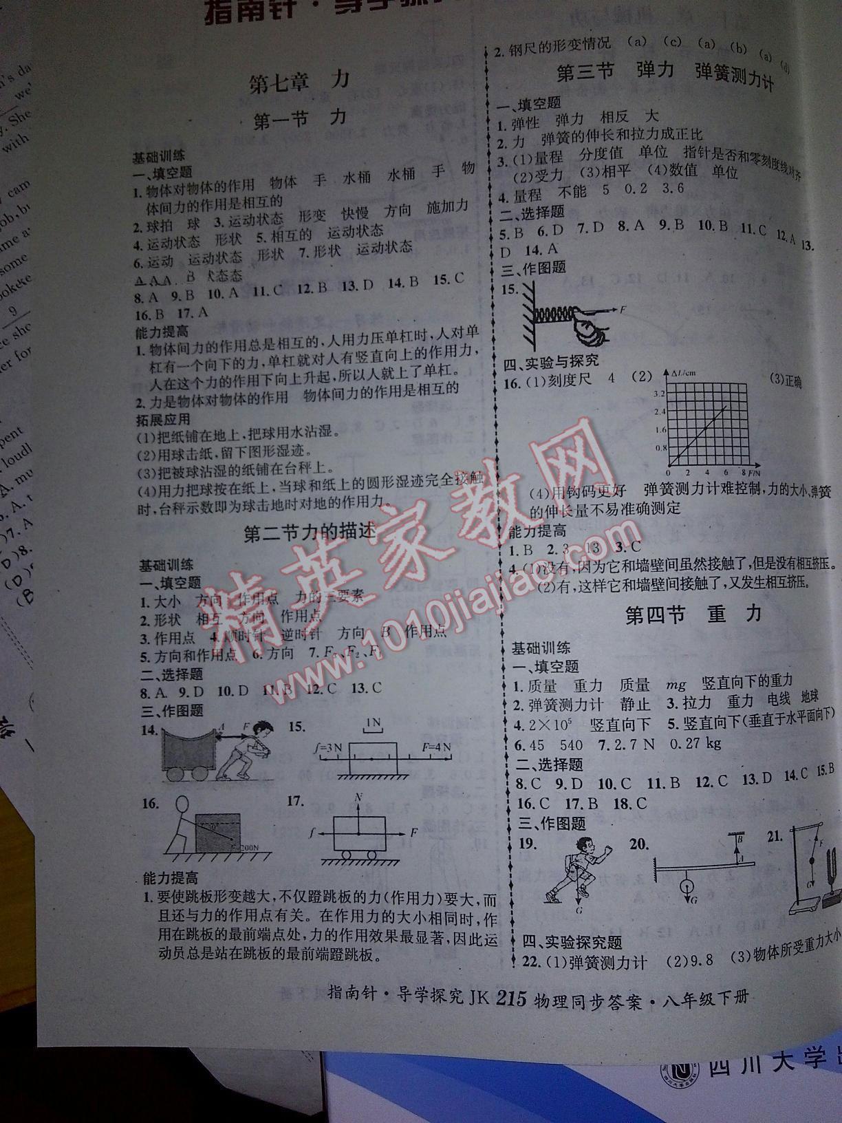 2015年课堂优化指南针导学探究八年级物理下册 第1页