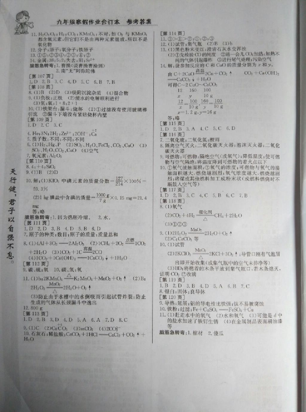 2016年寒假作业九年级合订本江西高校出版社 第22页