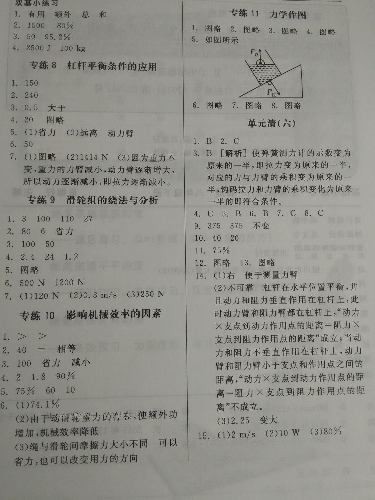 2015年全品基礎小練習八年級物理下冊人教版 第17頁