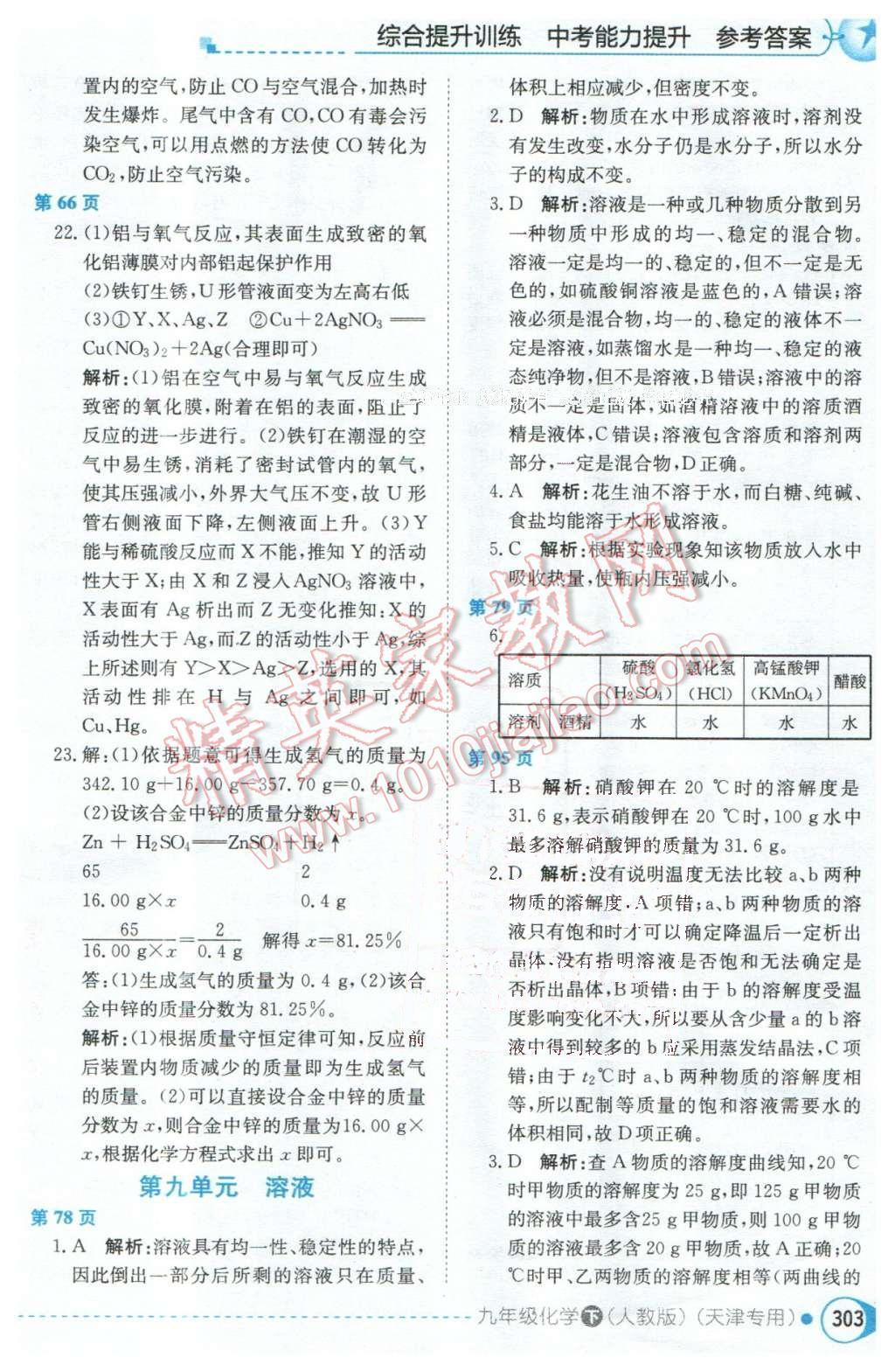 2016年中學(xué)教材全解九年級(jí)化學(xué)下冊(cè)人教版天津?qū)Ｓ?nbsp;第5頁(yè)