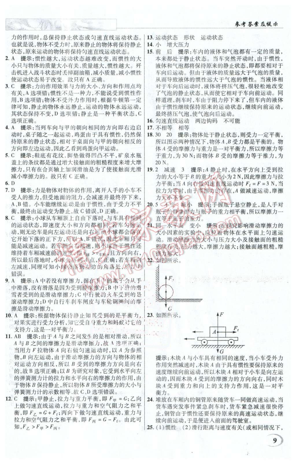 2016年英才教程中學(xué)奇跡課堂教程解析完全學(xué)習(xí)攻略八年級物理下冊人教版 第9頁