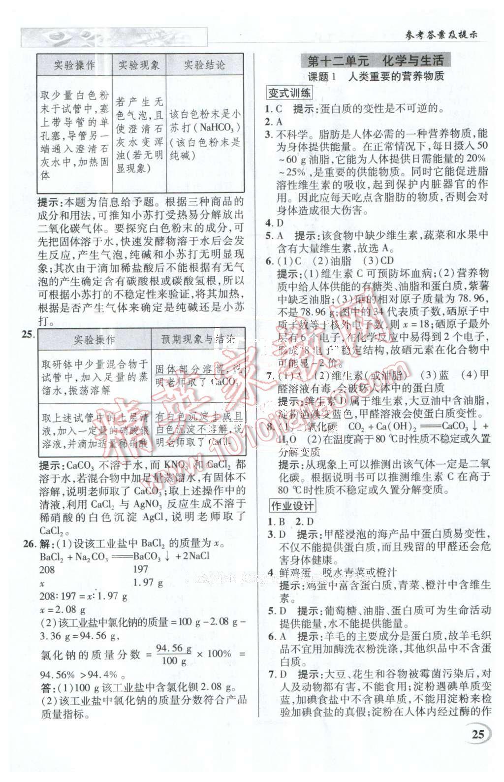2016年英才教程中學(xué)奇跡課堂教材解析完全學(xué)習(xí)攻略九年級化學(xué)下冊人教版 第25頁