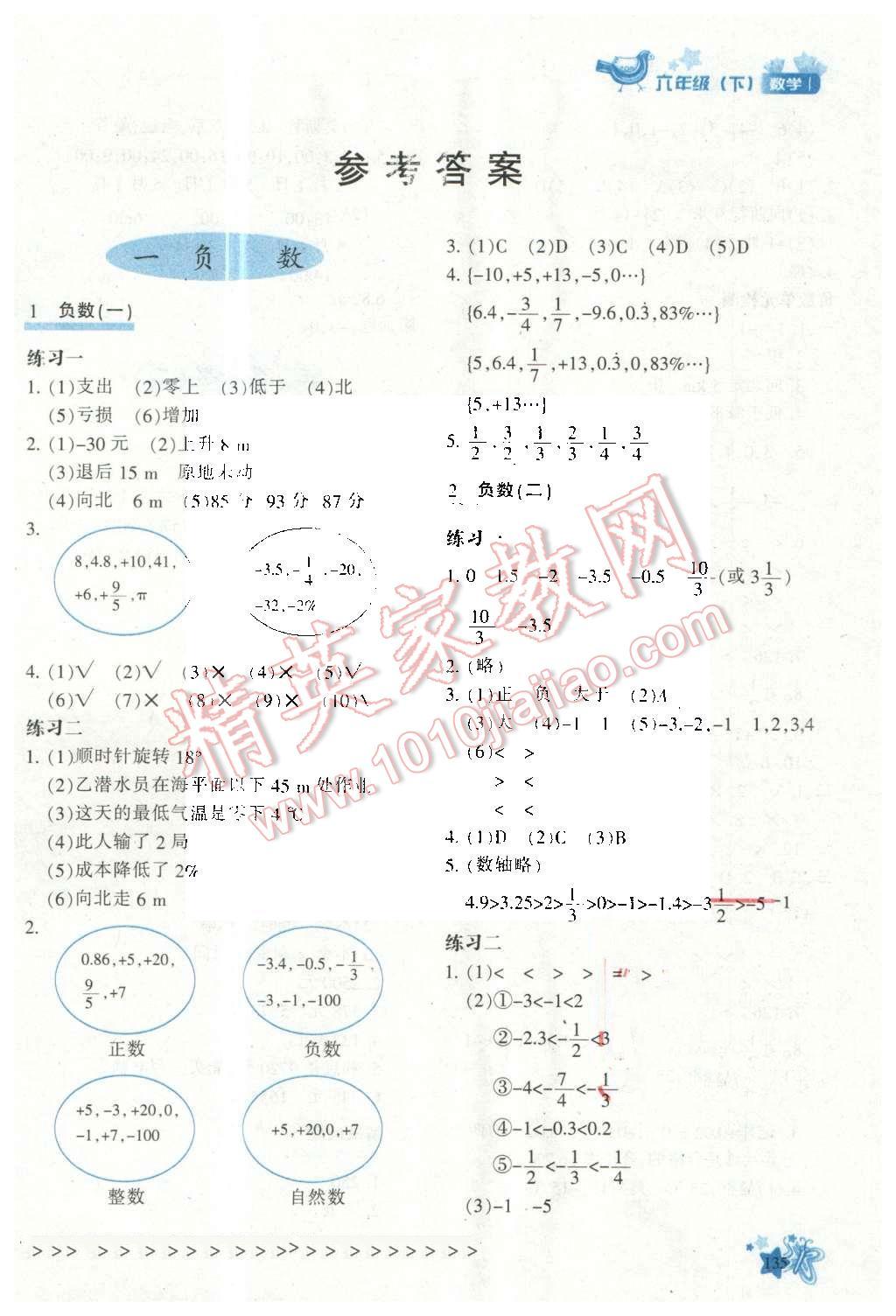 2016年新教材同步導(dǎo)學(xué)優(yōu)化設(shè)計(jì)課課練六年級(jí)數(shù)學(xué)下冊(cè) 第1頁(yè)