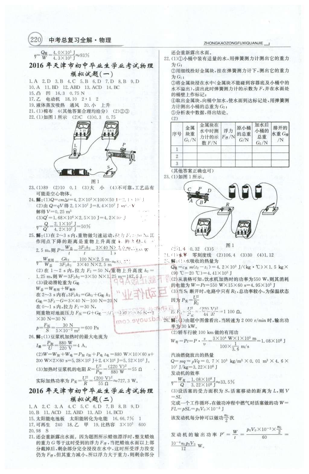 2016年中学教材全解中考总复习全解物理人教版天津专版 专题10-17第57页