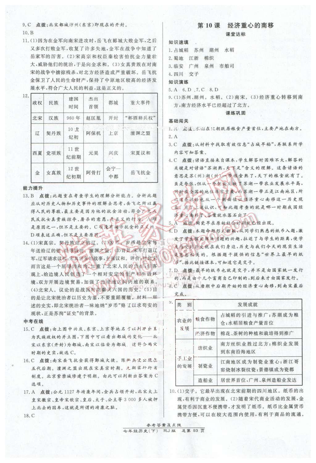 2016年高效课时通10分钟掌控课堂七年级历史下册人教版 第7页