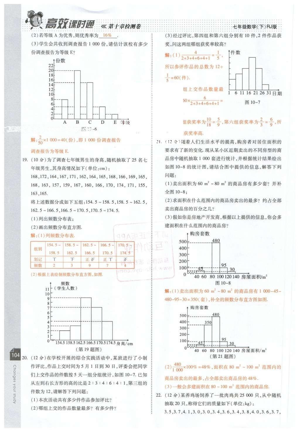 2016年高效課時(shí)通10分鐘掌控課堂七年級(jí)數(shù)學(xué)下冊(cè)人教版 第106頁