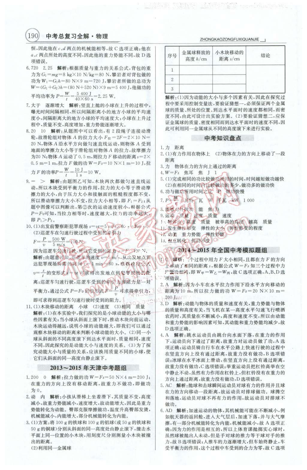 2016年中学教材全解中考总复习全解物理人教版天津专版 第26页