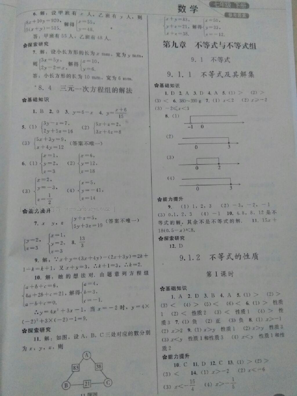 2015年同步練習(xí)冊(cè)七年級(jí)數(shù)學(xué)下冊(cè)人教版人民教育出版社 第35頁(yè)