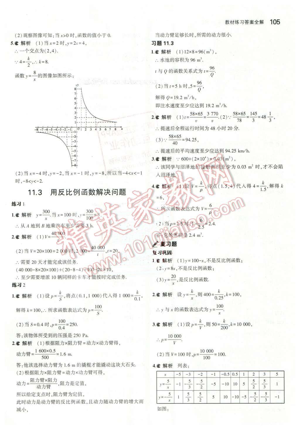 课本苏科版八年级数学下册 参考答案第19页