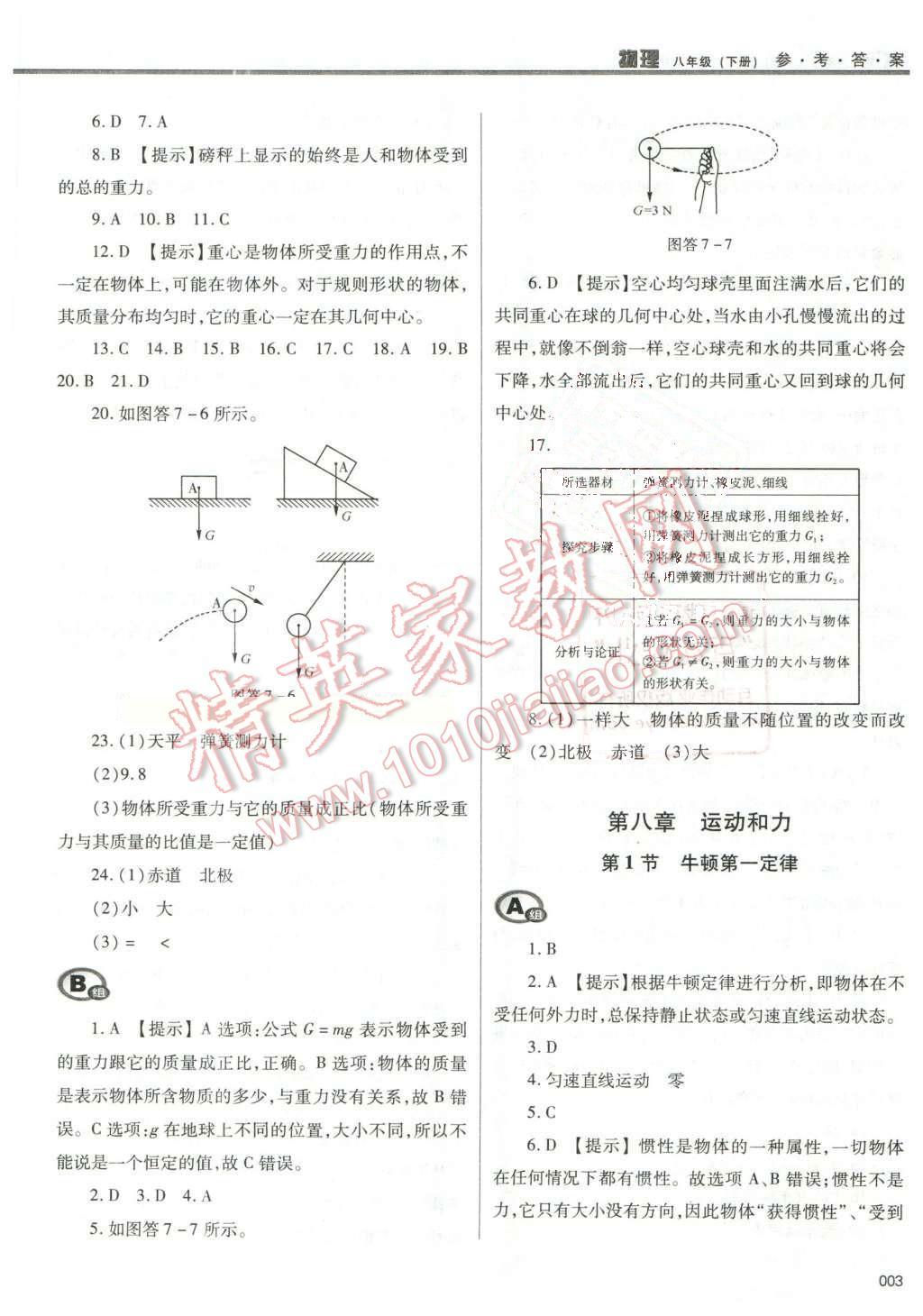 2016年學(xué)習(xí)質(zhì)量監(jiān)測八年級物理下冊人教版 第3頁