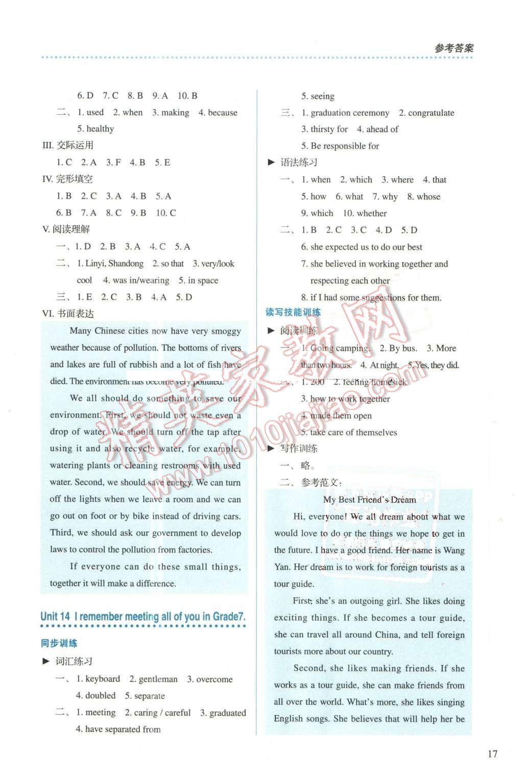 2015年人教金學(xué)典同步解析與測評九年級英語全一冊人教版 第17頁