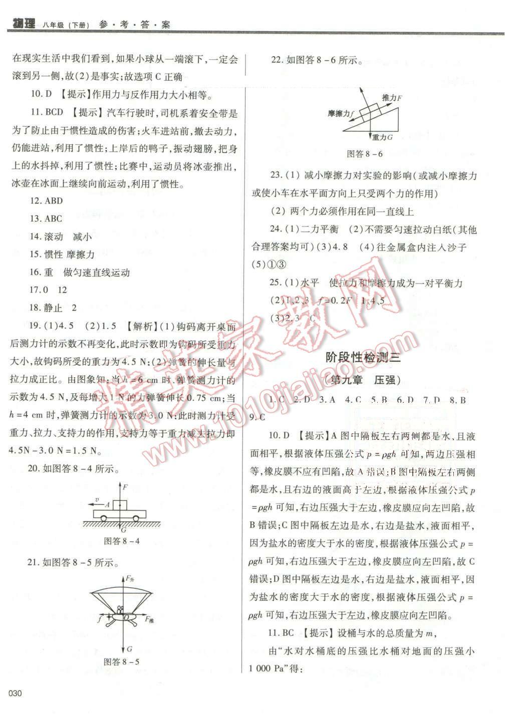 2016年學(xué)習(xí)質(zhì)量監(jiān)測(cè)八年級(jí)物理下冊(cè)人教版 第30頁(yè)