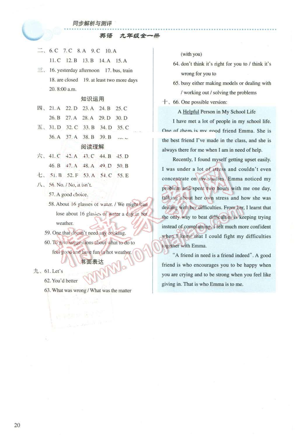 2015年人教金學典同步解析與測評九年級英語全一冊人教版 第20頁