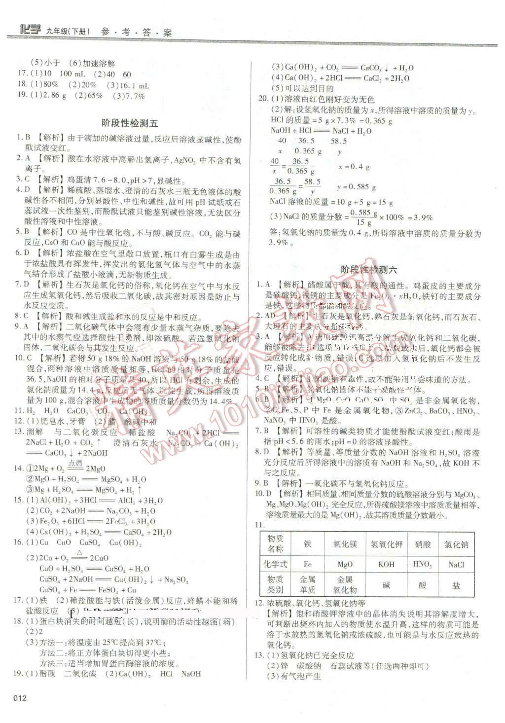 2016年学习质量监测九年级化学下册人教版 第12页