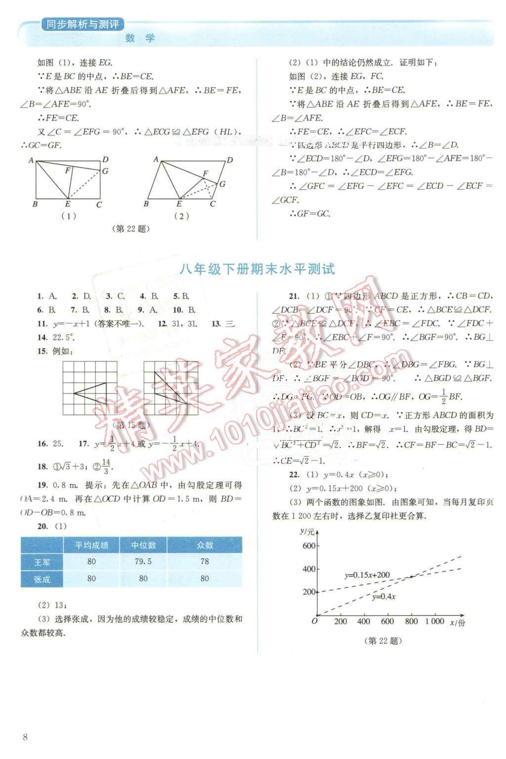 2016年人教金學(xué)典同步解析與測評八年級數(shù)學(xué)下冊人教版 第8頁