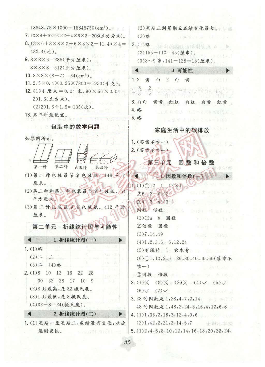 2015年北大綠卡五年級(jí)數(shù)學(xué)下冊(cè)北京課改版 第3頁(yè)