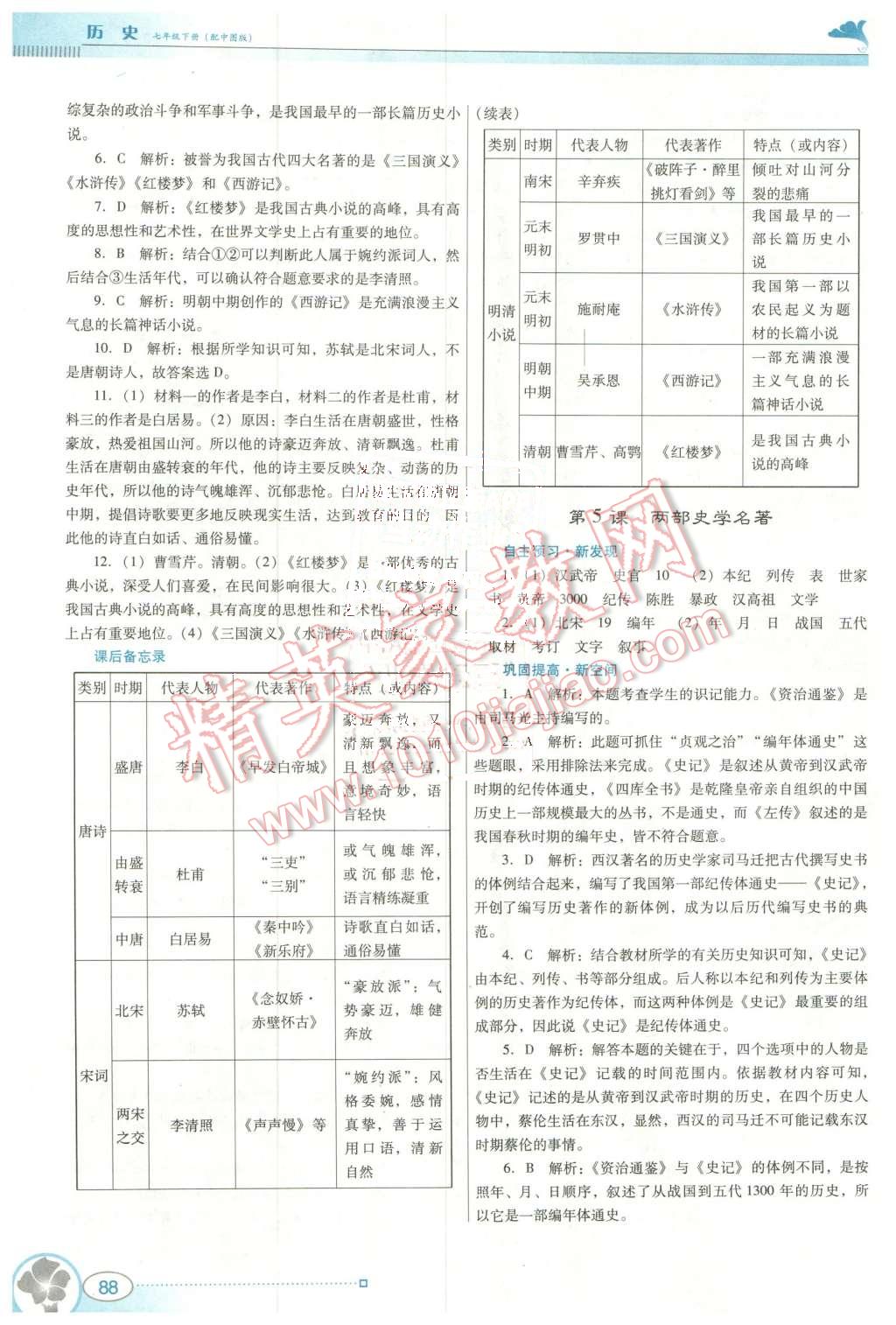 2016年南方新课堂金牌学案七年级历史下册中图版 第12页