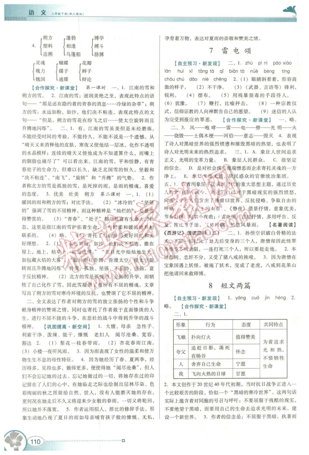 2016年南方新课堂金牌学案八年级语文下册人教版 第4页