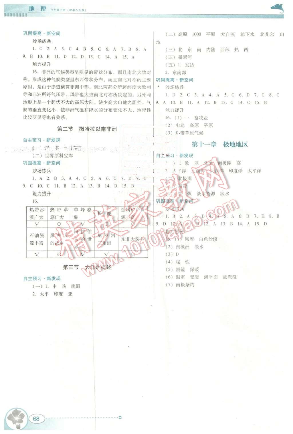 2016年南方新課堂金牌學案七年級地理下冊粵人民版 第4頁