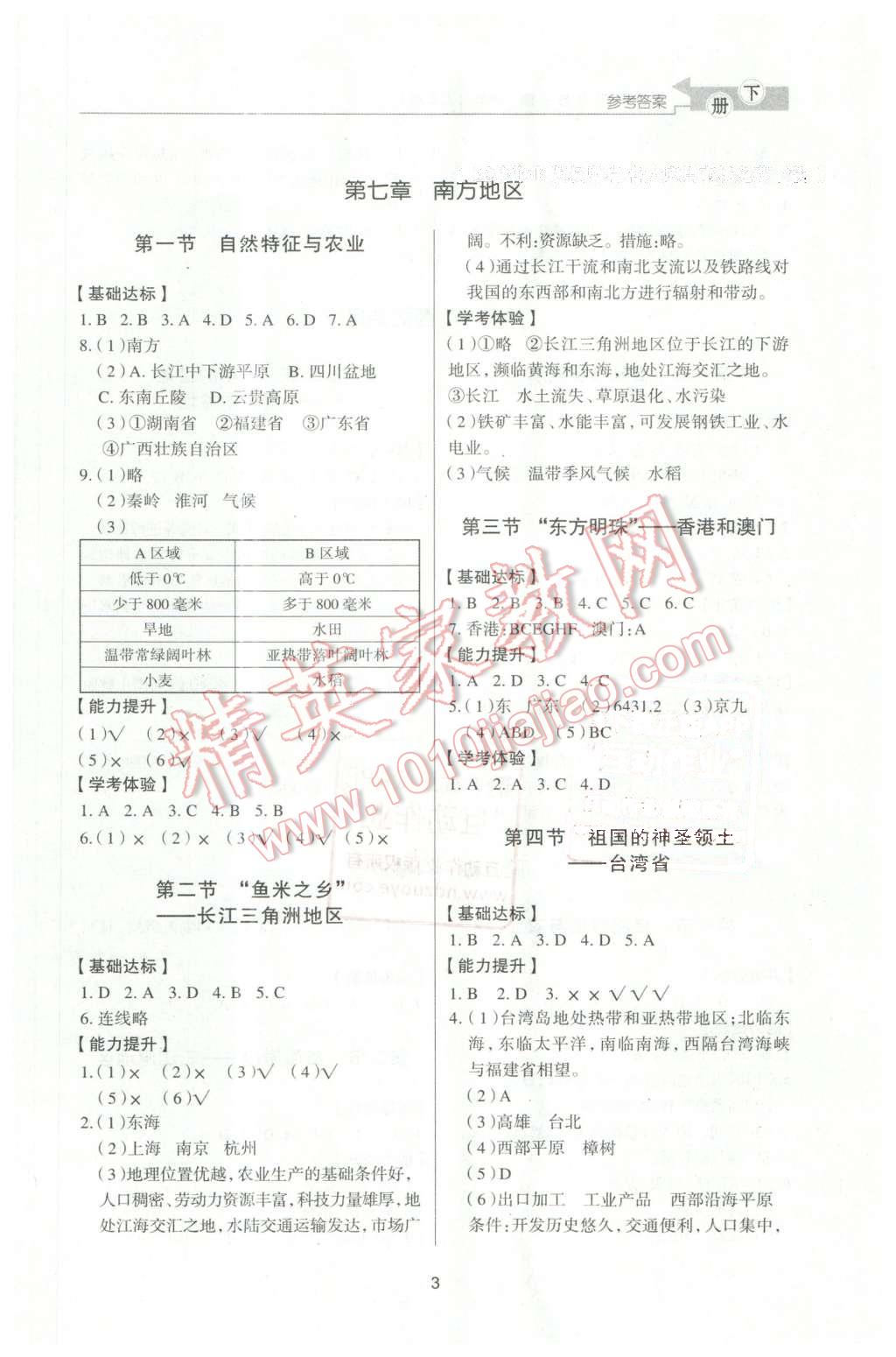 2016年新課程學(xué)習(xí)與檢測八年級(jí)地理下冊 第3頁