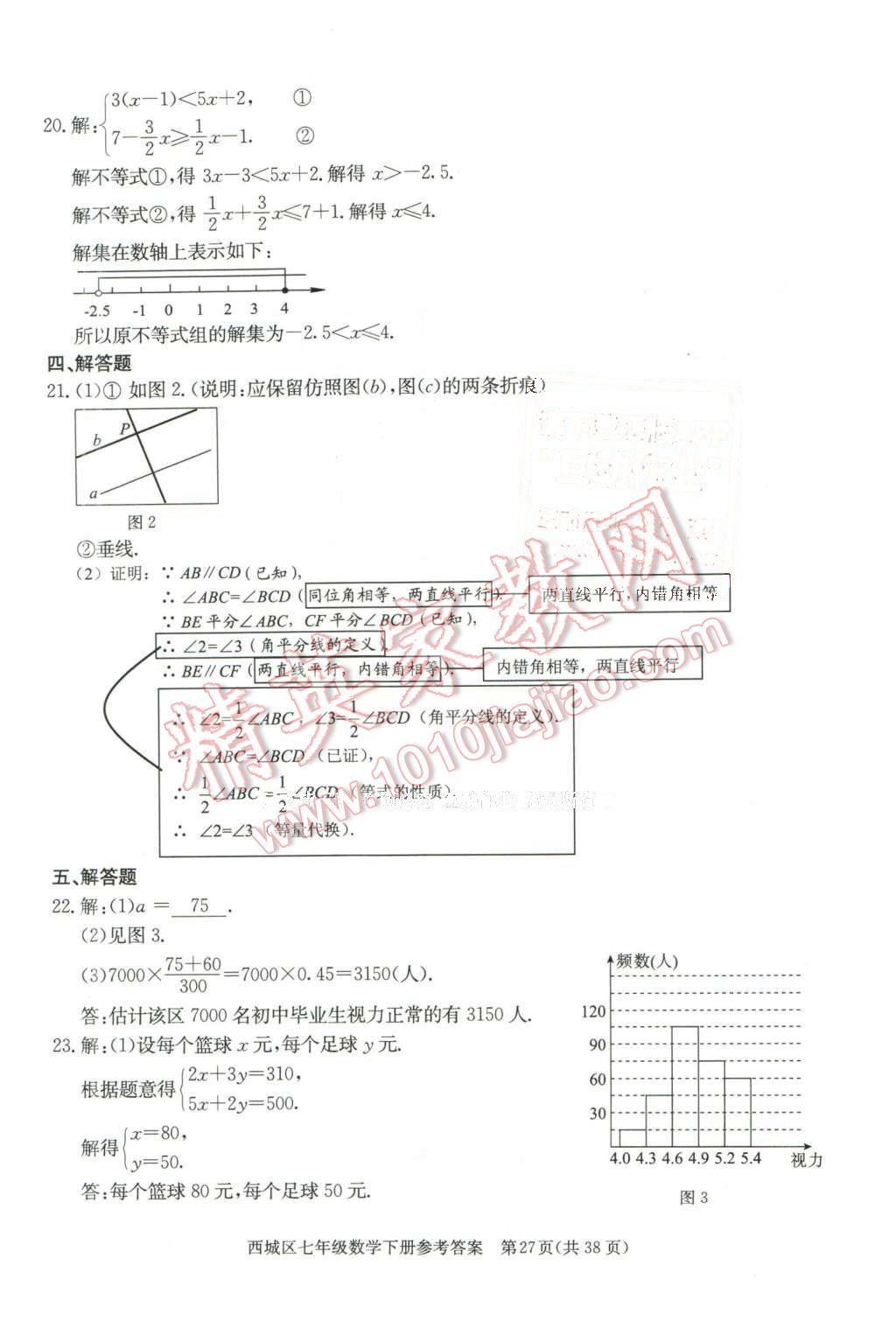 2016年學習探究診斷七年級數學下冊 第27頁