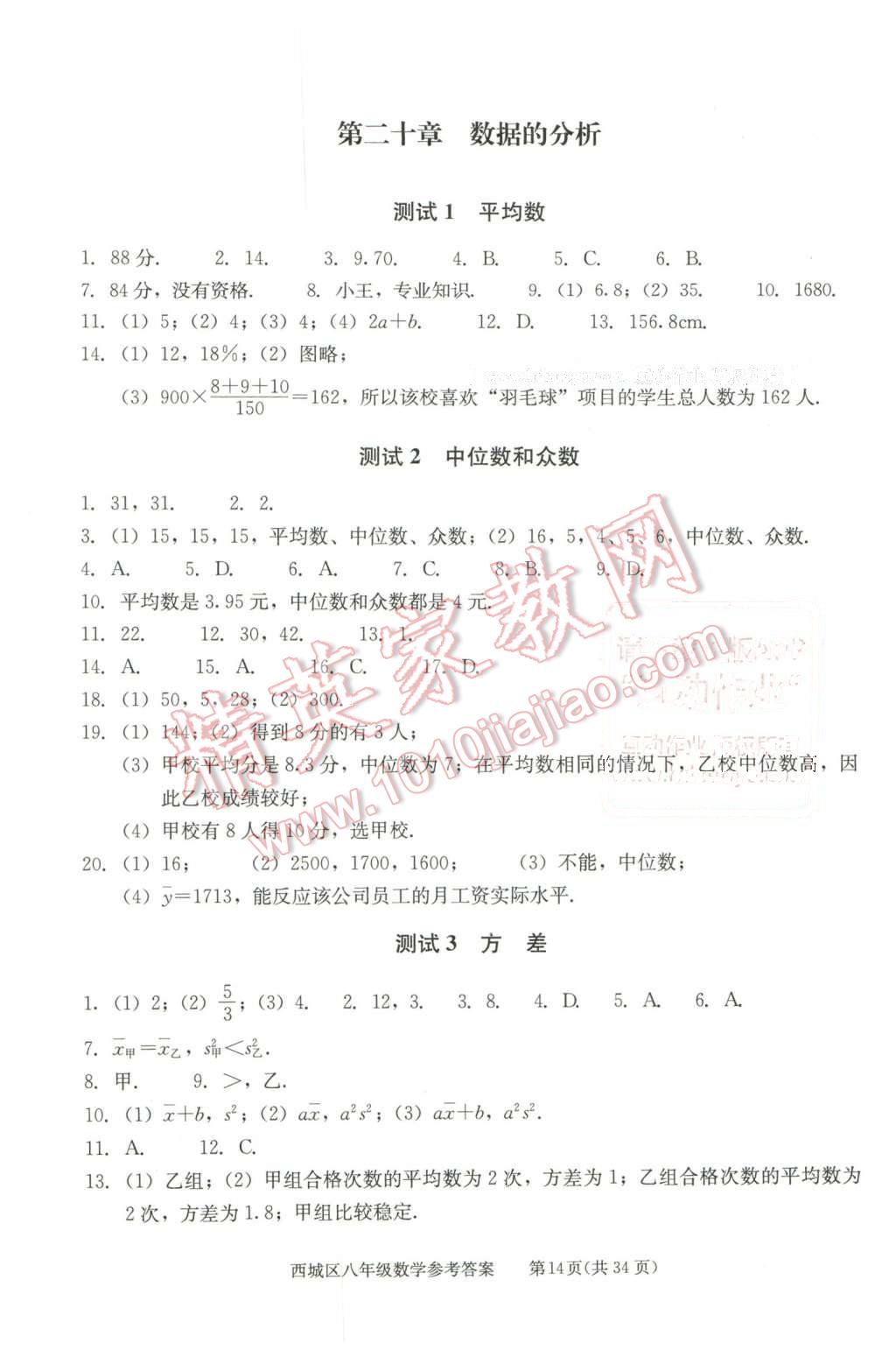 2016年學(xué)習(xí)探究診斷八年級(jí)數(shù)學(xué)下冊(cè) 第14頁