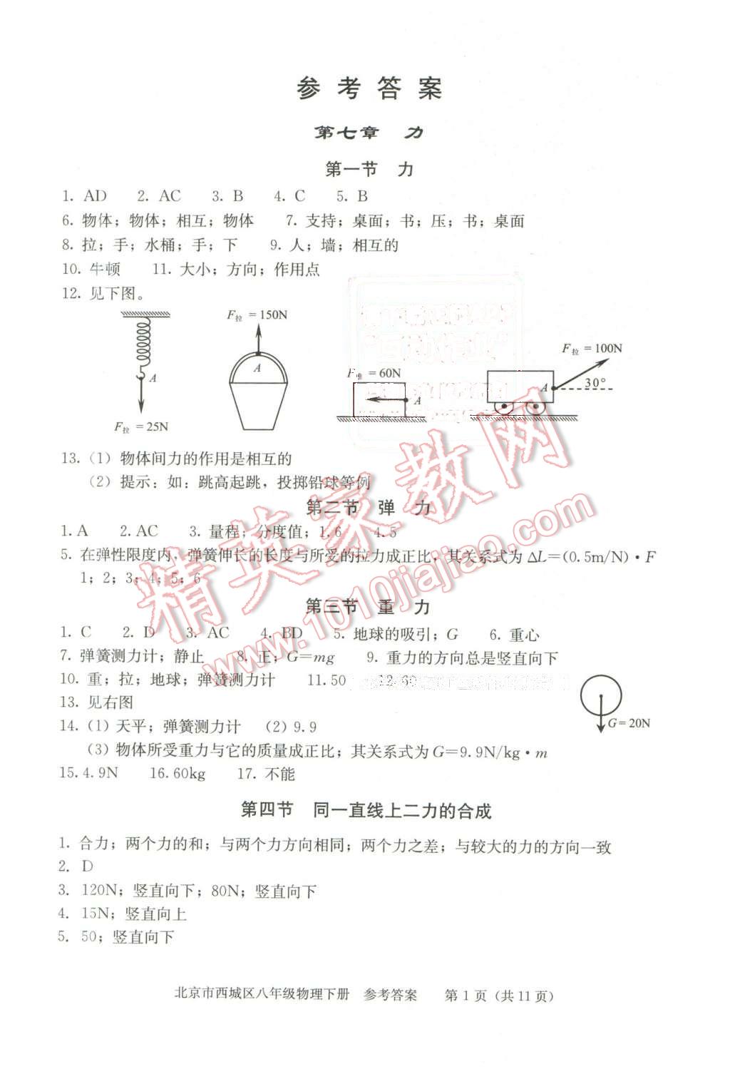 2016年學(xué)習(xí)探究診斷八年級(jí)物理下冊(cè) 第1頁(yè)