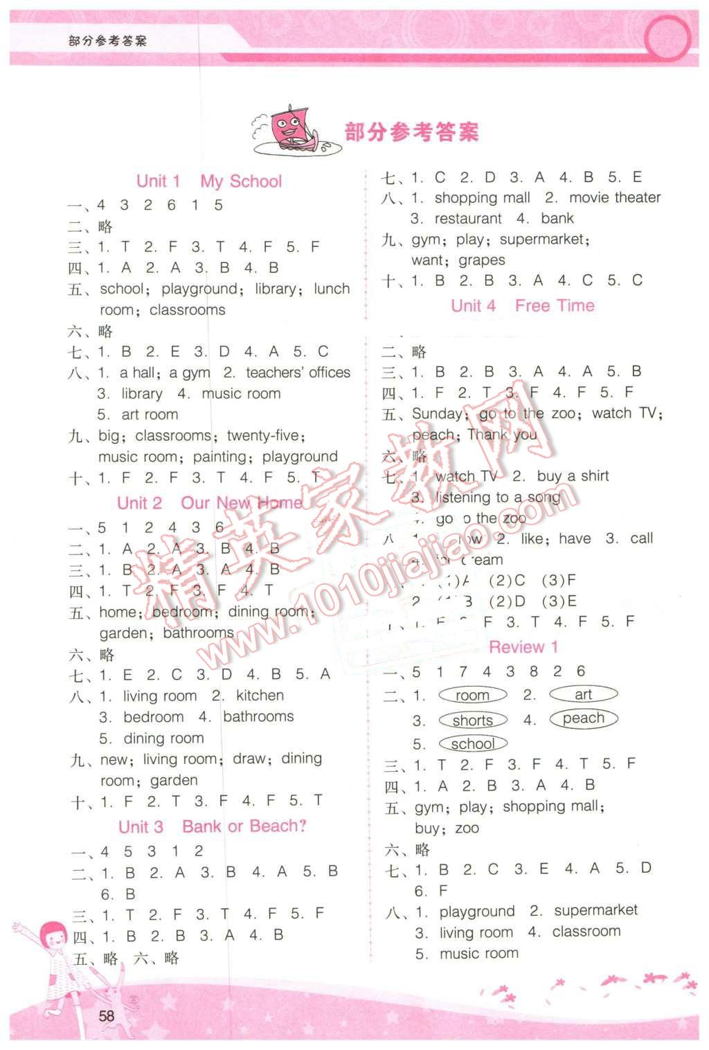 2016年自主與互動(dòng)學(xué)習(xí)新課程學(xué)習(xí)輔導(dǎo)四年級(jí)英語下冊(cè)粵人民版 參考答案第12頁