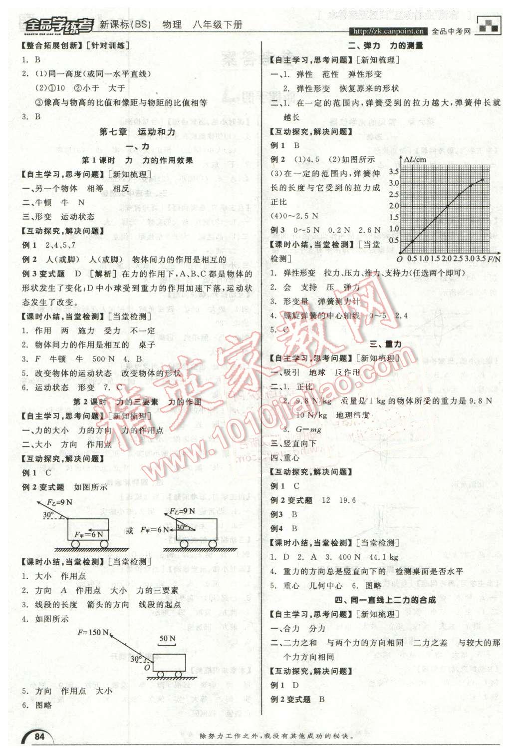 2016年全品學(xué)練考八年級(jí)物理下冊(cè)北師大版 第2頁(yè)