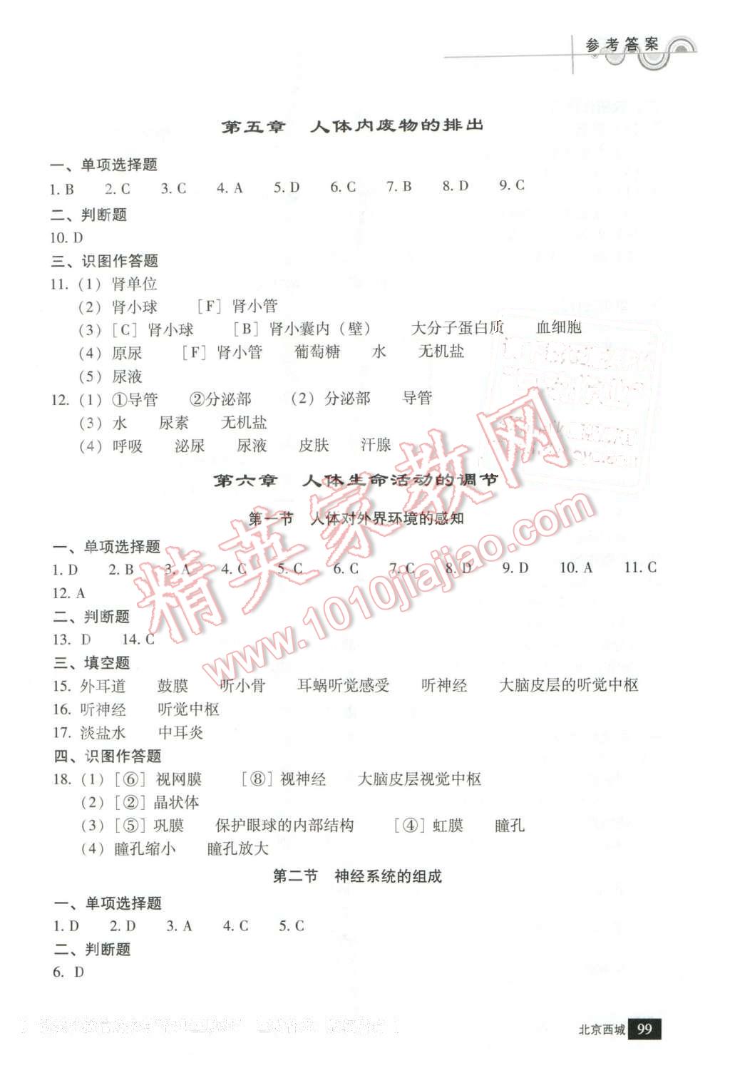 2016年學習探究診斷七年級生物下冊 第8頁