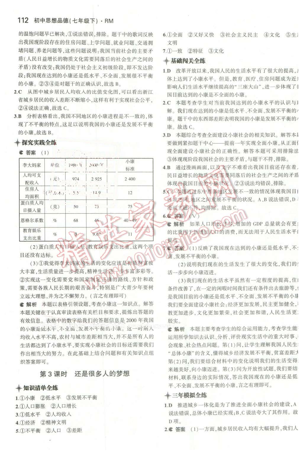 2016年5年中考3年模擬初中思想品德七年級下冊人民版 第15頁