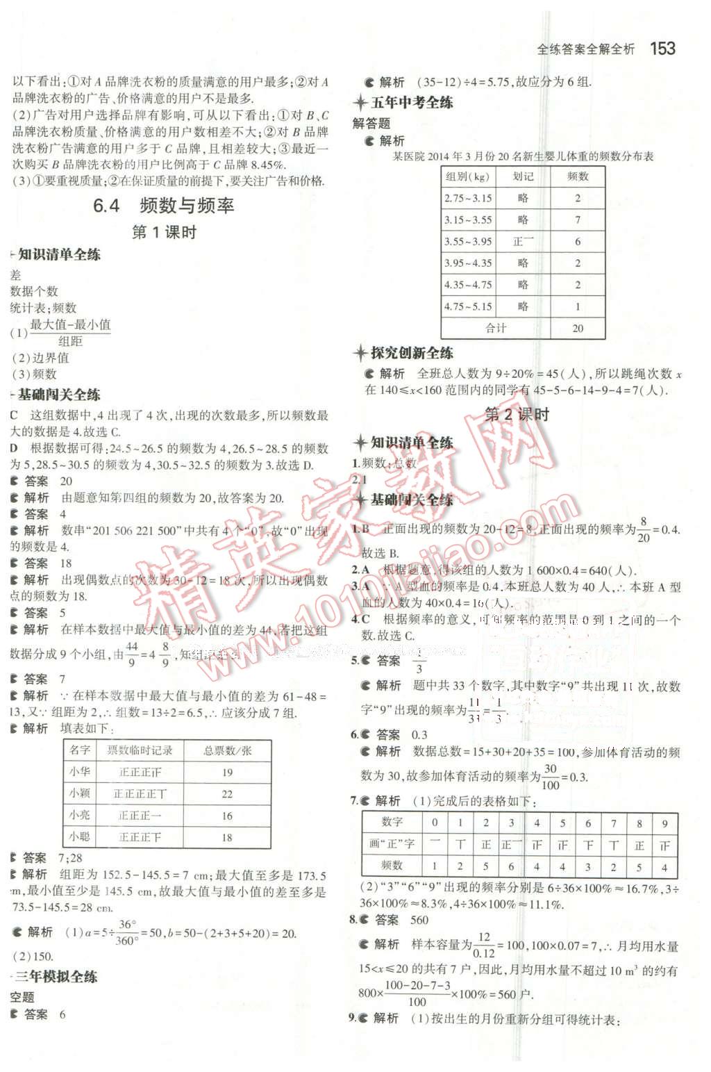 2016年5年中考3年模擬初中數(shù)學(xué)七年級(jí)下冊(cè)浙教版 第35頁