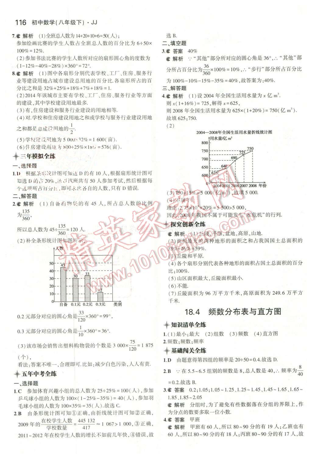 2016年5年中考3年模擬初中數(shù)學(xué)八年級下冊冀教版 第3頁