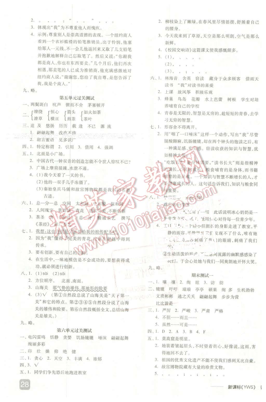 2016年全品學(xué)練考六年級(jí)語(yǔ)文下冊(cè)語(yǔ)文S版 第11頁(yè)