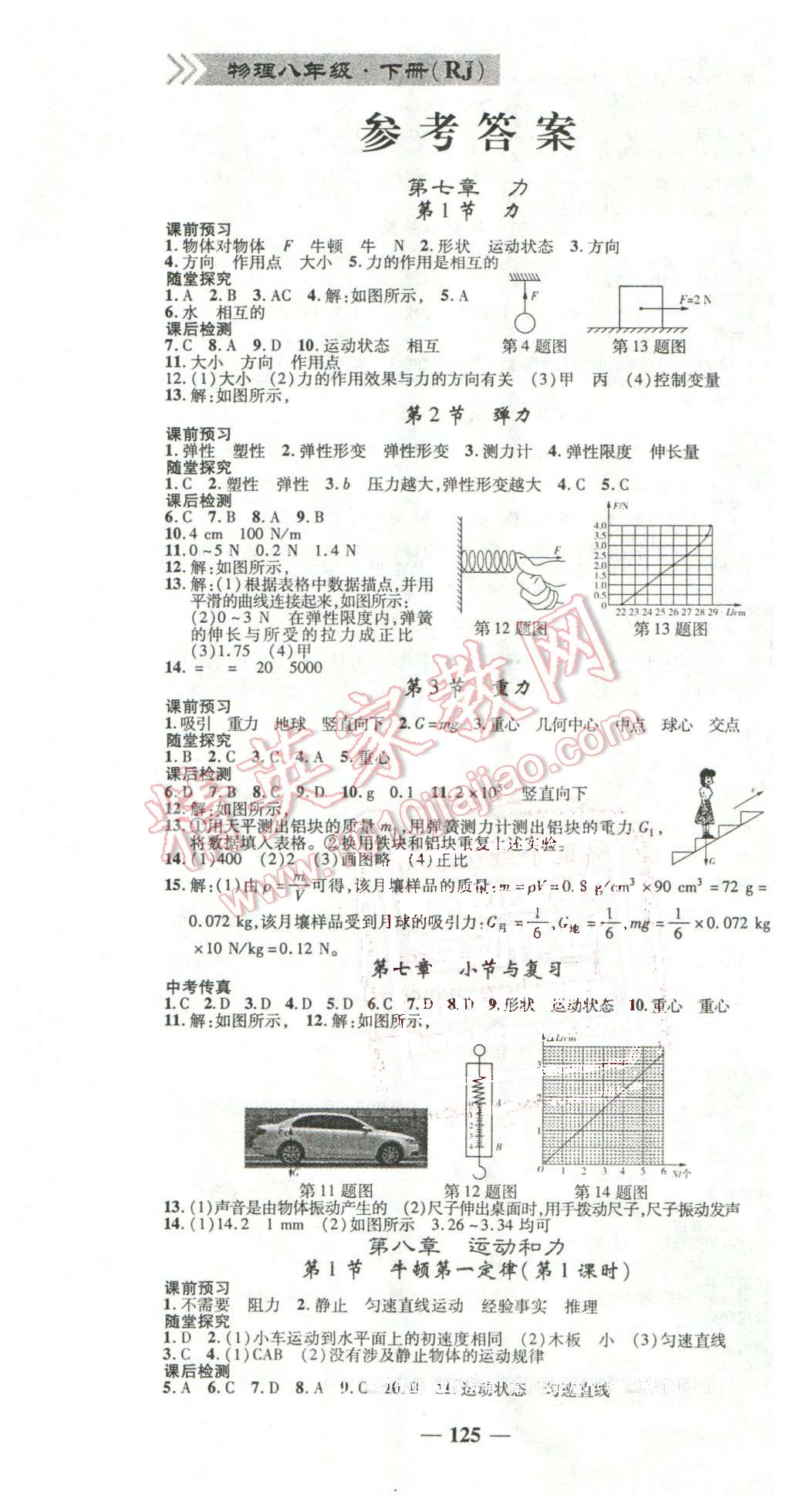 2016年高效學(xué)案金典課堂八年級物理下冊人教版 第1頁