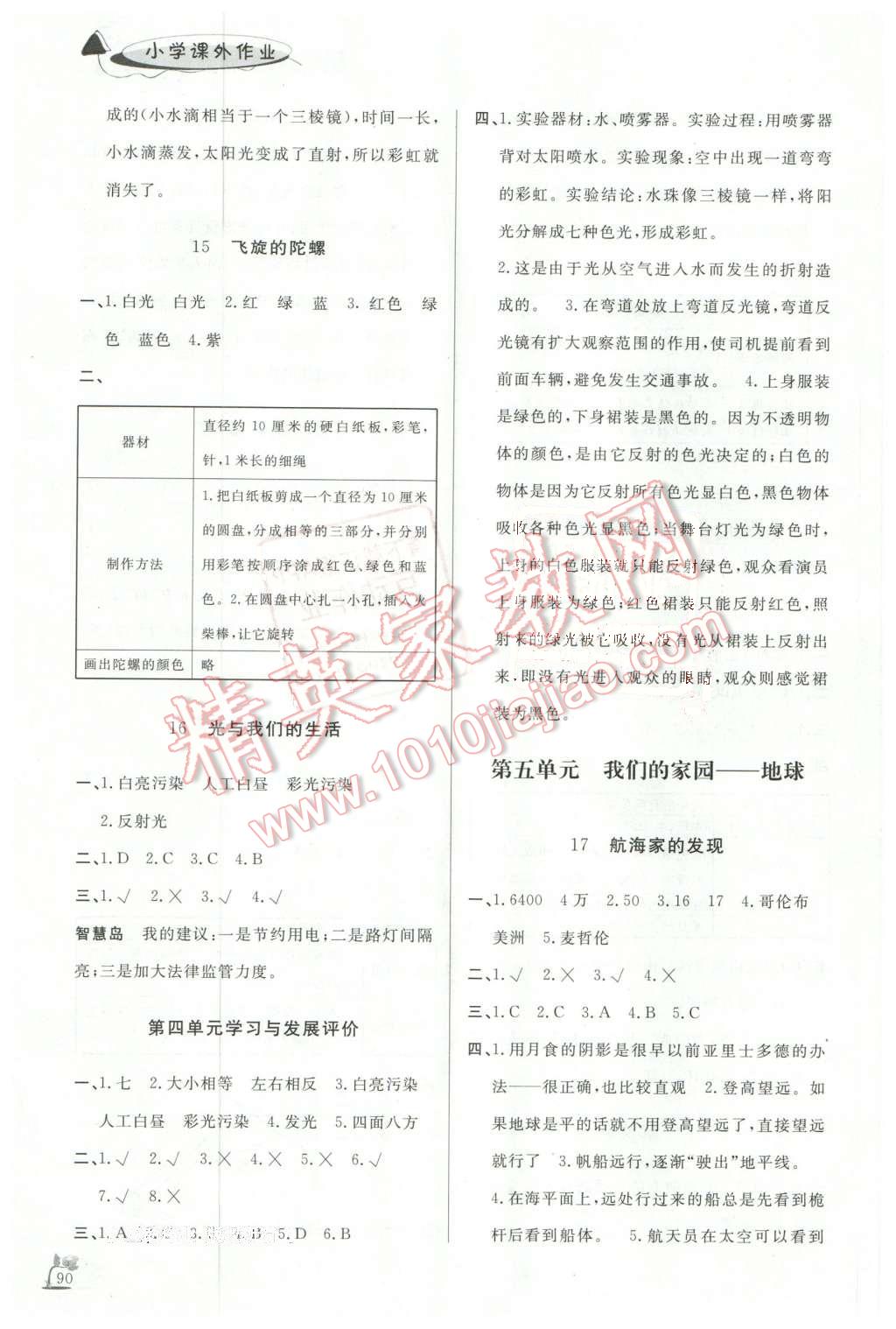2016年小學(xué)課外作業(yè)四年級科學(xué)下冊 第6頁
