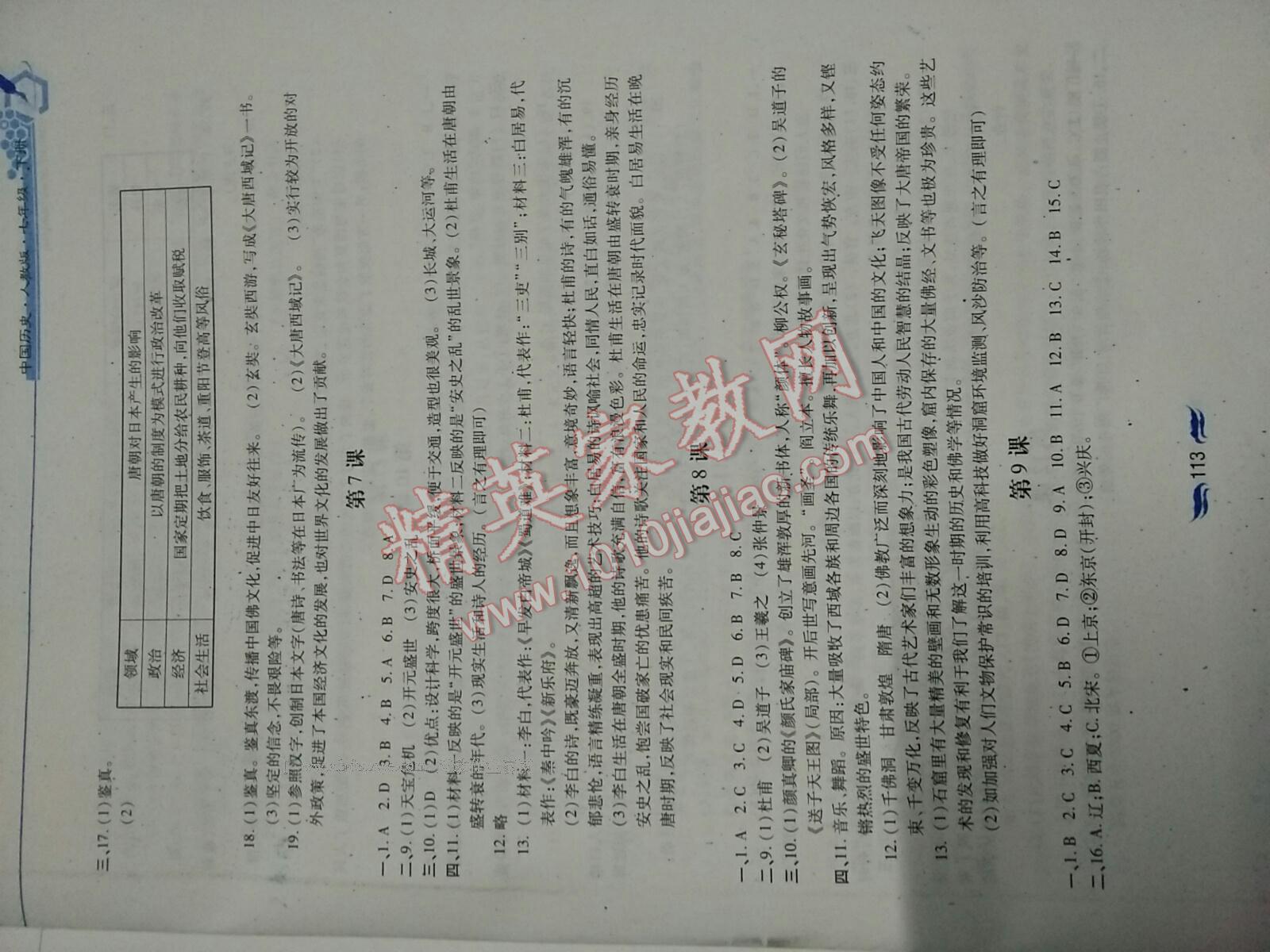 2015年新編基礎(chǔ)訓(xùn)練七年級中國歷史下冊人教版黃山書社 第101頁
