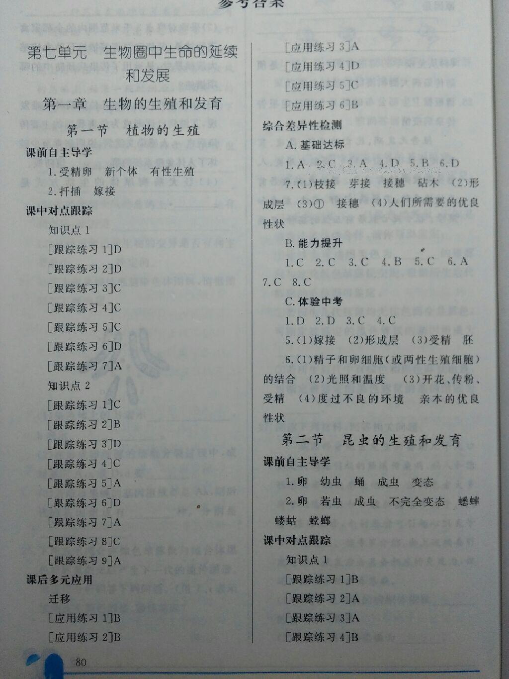 2015年同步轻松练习八年级生物学下册人教版 第12页