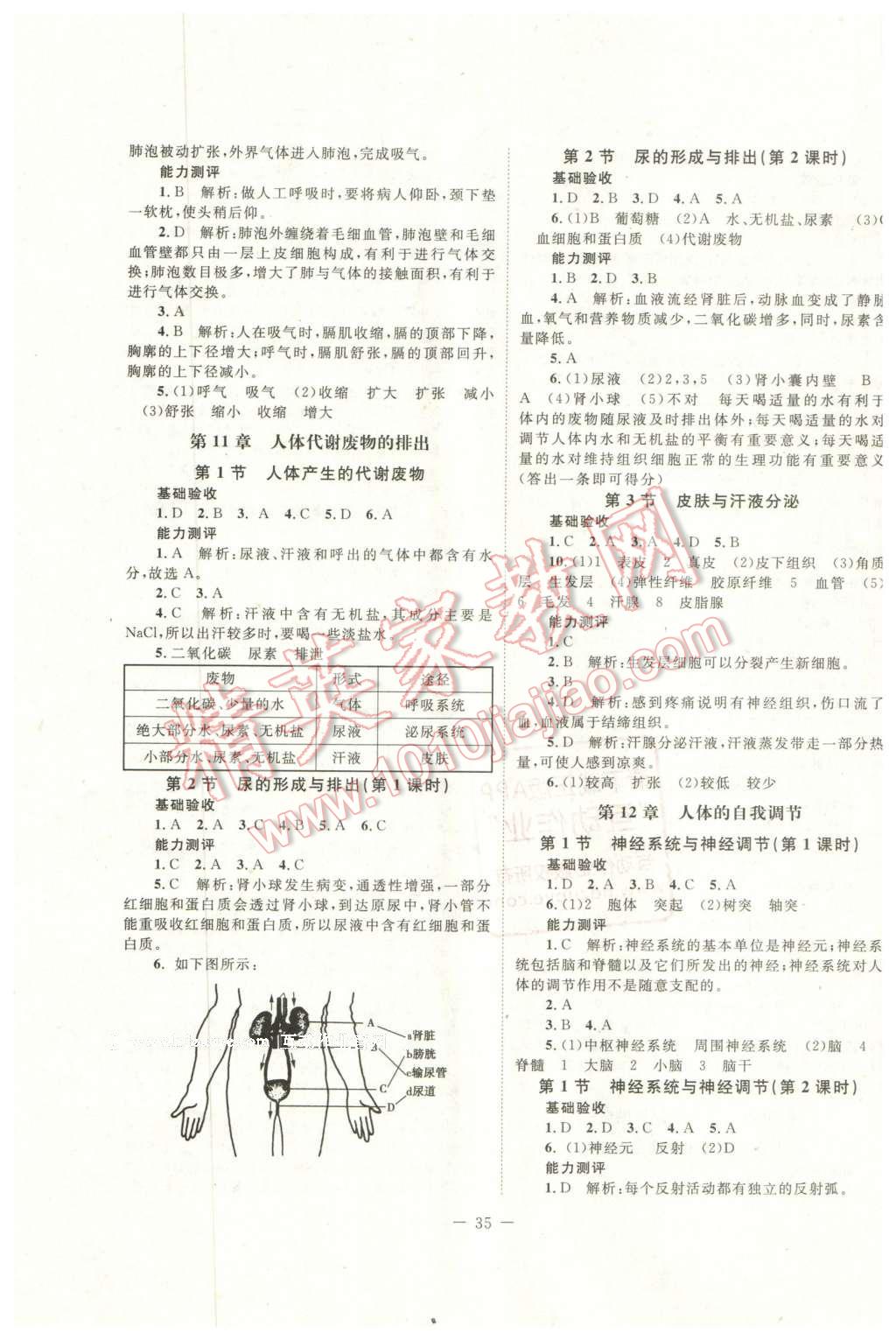 2016年課堂精練七年級生物下冊北師大版 第3頁