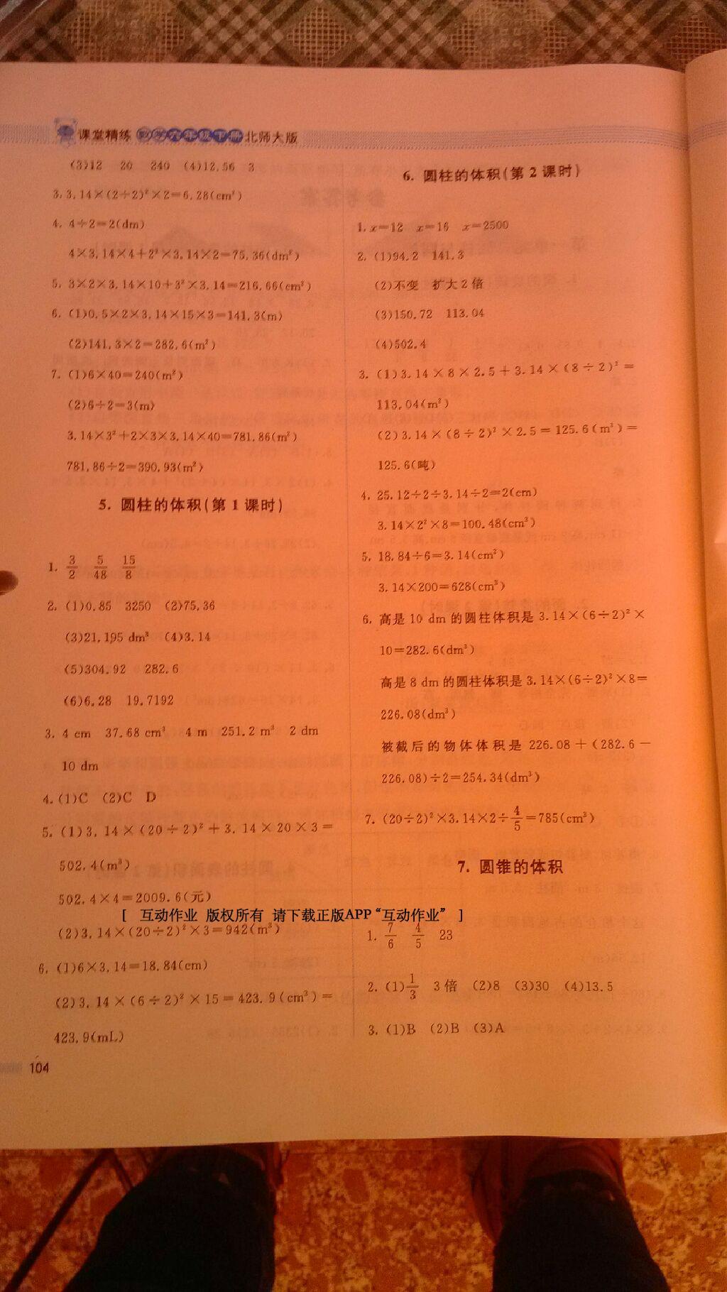 2015年課堂精練六年級數(shù)學下冊北師大版 第20頁