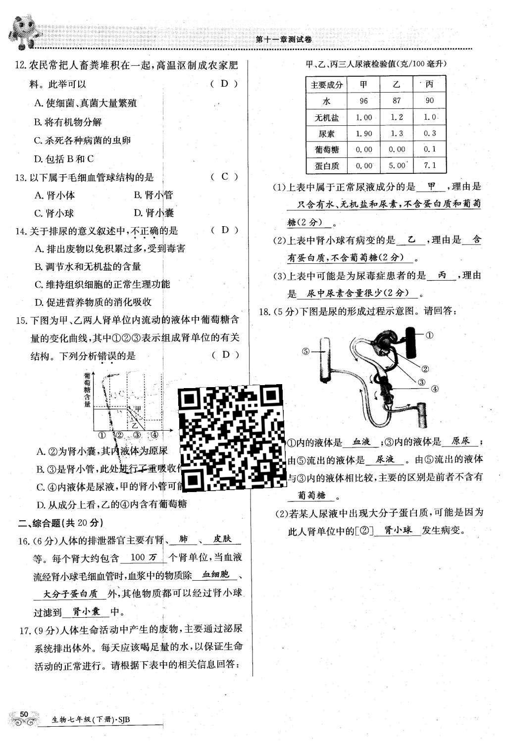 2016年金太陽(yáng)導(dǎo)學(xué)案七年級(jí)生物下冊(cè)蘇教版 第50頁(yè)